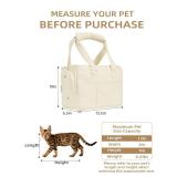 ONECUTE Dog Purse Carrier for Small Dogs Rabbit cat with Large Pockets, Cotton Bag, Dog Carrier Soft Sided, Collapsible Travel Puppy Carrier (Beige, 13.6\ L x 6.5\in W x 10\in H) - Retail: $43in