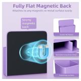 Magnetic Dry Erase Marker Holder,Pen and Eraser Holder for Whiteboard?Magnet Pencil Cup Utility Storage Organizer for Office, Refrigerator, Locker and Metal Cabinets (Purple) - Retail: $7