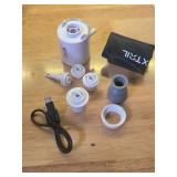 FLEXTAILGEAR Tiny Pump Portable Air Pump, Ultra-Mini with 1300mAh Battery USB Rechargeable to Inflate Deflate for Pool Floats Air Bed  Mattress Swimming Ring Vacuum Storage Bags (White) - Retail: $20