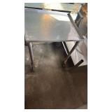 Lot of stainless steel with stainless steel cart on wheels