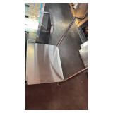 Lot of stainless steel with stainless steel cart on wheels