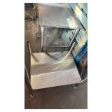 Lot of stainless steel with stainless steel cart on wheels