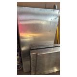 Lot of stainless steel with stainless steel cart on wheels