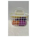 White Plastic Storage Basket with Beach Toys