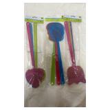 Colorful Plastic Fly Swatters Set 9 count