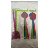 TrueLiving Colorful Plastic Fly Swatters Set 9 count total