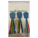 New Plastic Fly Swatters Multi-Color Pack 9 count total