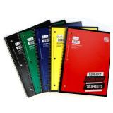 1 Subject College Ruled Solid Spiral Notebook (Colors May Vary) 10 count