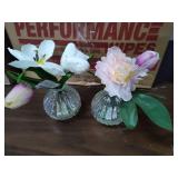 Artificial Tulips in Glass Bud Vase two set