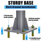 Retails for $160! 2 Packs 2 Pack Sun Shade Poles 10Ft Shade Sail Poles with Flat Base 2.4" Diameter Heavy Duty Shade Sail Post with 3 Rings for Garden Yard Backyard Ground Grassland