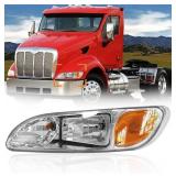 Retails for $215! Headlights for Peterbilt 387 325 330 335 337 340 348 382 384 386 Truck High and Low Beam Bulb Left Driver Side Headlamp