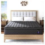 Retails for $256! King Mattress, 10 Inch Hybrid Mattresses Medium Firm for Back & Lumbar Support, 100 Night Trial, Individual Pocket Spring Mattresses for Motion Isolation & Pressure Relief