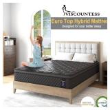 Retails for $256! King Mattress, 10 Inch Hybrid Mattresses Medium Firm for Back & Lumbar Support, 100 Night Trial, Individual Pocket Spring Mattresses for Motion Isolation & Pressure Relief