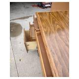 Vintage Oak Executive Desk with Multiple Drawers