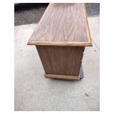 Vintage Oak Executive Desk with Multiple Drawers