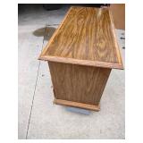Vintage Oak Executive Desk with Multiple Drawers