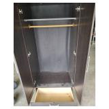 Modern Dark Wood Wardrobe Cabinet