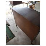 Vintage Half Moon Console Cabinet with Woven Pattern