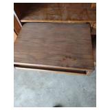 Vintage Oak Computer Armoire with Leaded Glass