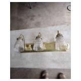 Vintage 3-Light Brass Bathroom Vanity Fixture