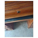 Classic Roll Top Desk with Multiple Drawers missing one paper slide out and screws