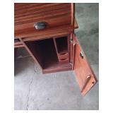Classic Roll Top Desk with Multiple Drawers missing one paper slide out and screws