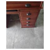 Classic Roll Top Desk with Multiple Drawers missing one paper slide out and screws