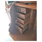 Classic Roll Top Desk with Multiple Drawers missing one paper slide out and screws