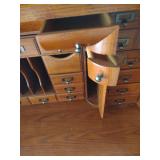 Classic Roll Top Desk with Multiple Drawers missing one paper slide out and screws