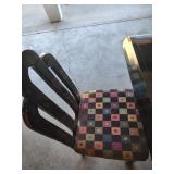 Black Lacquer Dining Set with Geometric Upholstery
