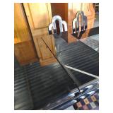 Black Lacquer Dining Set with Geometric Upholstery