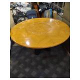 Mid-Century Danish lazy Susan Modern Round Dining Table with Starburst Pattern