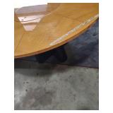 Mid-Century Danish lazy Susan Modern Round Dining Table with Starburst Pattern