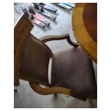 Mid-Century Round Dining Table Set with Chairs. Missing two wheels on one chair