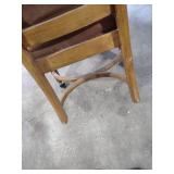 Mid-Century Round Dining Table Set with Chairs. Missing two wheels on one chair