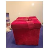 Elegant Red Velvet Gift Box with Bow