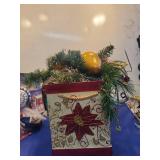Decorative Holiday box with Poinsettias