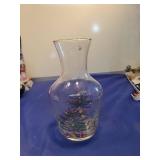 Hand-Painted Christmas Tree Glass Vase