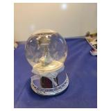 Decorative Glass Snow Globe with Silver Base musical