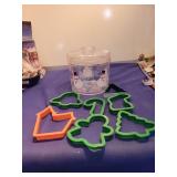 Winter Holiday Cookie Cutters and Storage Container Set