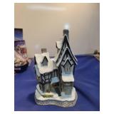 Snow-Covered Tudor Style Miniature House