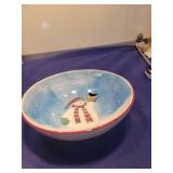 Hand-Painted Winter Snowman Cereal Bowls