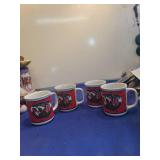 Set of 4 Christmas Holiday Bear Mugs