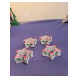 Star Shaped Holly Christmas napkins Holders
