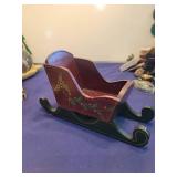 Wooden Christmas Sleigh Decoration