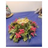Holly Berry Brass Candle Ring
