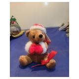 Holiday Teddy Bear Plush with Santa Hat