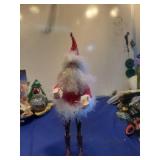 Whimsical Holiday Santa Figurine with Fluffy White Beard