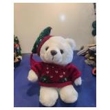 Holiday Polar Bear Plush with Knit Sweater