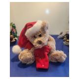 Holiday Teddy Bear with Santa Hat and Scarf